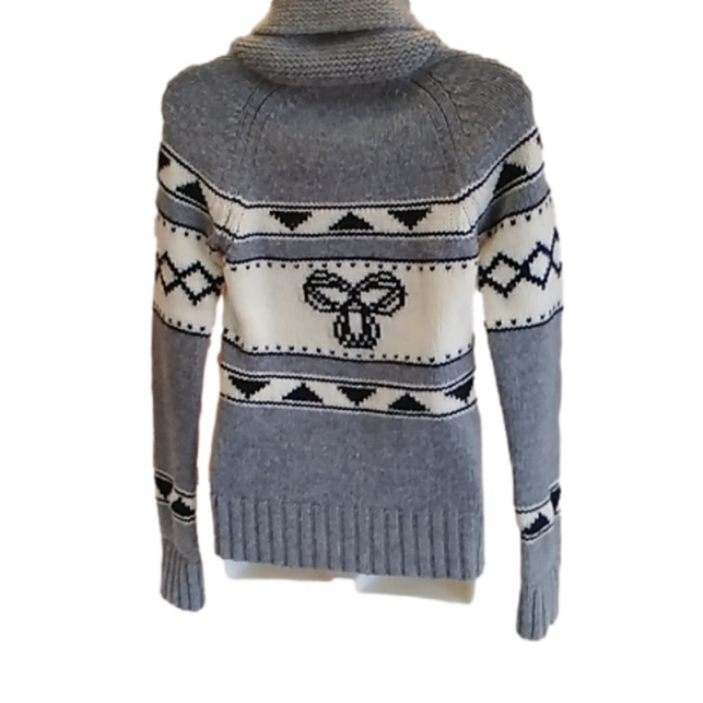 Aritzia TNA 100% Lambswool Grey Zip Up Cowichan Sea to Sky Women's S Sweater - Picture 3 of 13